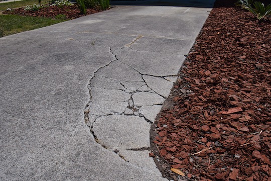 cracked concrete road