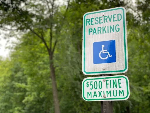signage for handicap accessible parking.