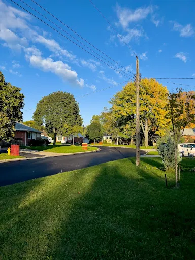 a nice residential area with paved curb appeal.